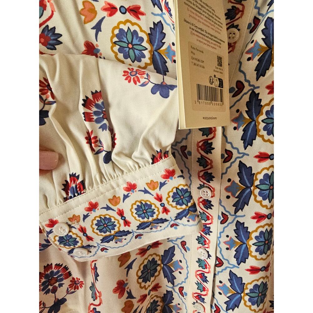 Sezane 38 Robe Fernanda Milo printed midi shirt dress us sz 6 new $320 - Picture 7 of 9